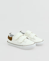 Tenis Velcro Detalle Café Con Blanco Melosos